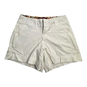 Ella Moss Womens White Pleated Hem‎ Shorts Size 6 Zip Fly Pockets